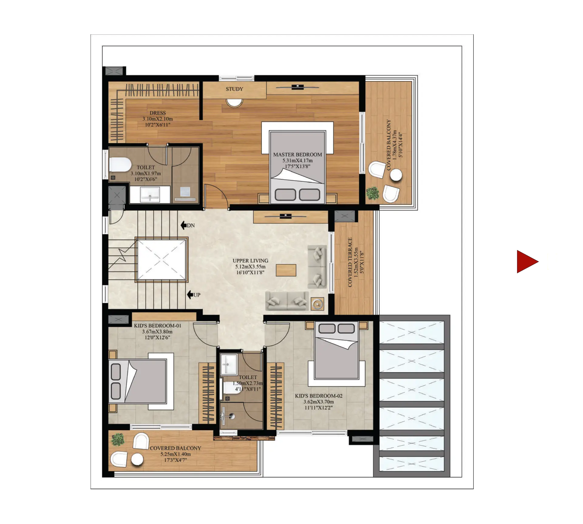 Type B East Facing first floor plan