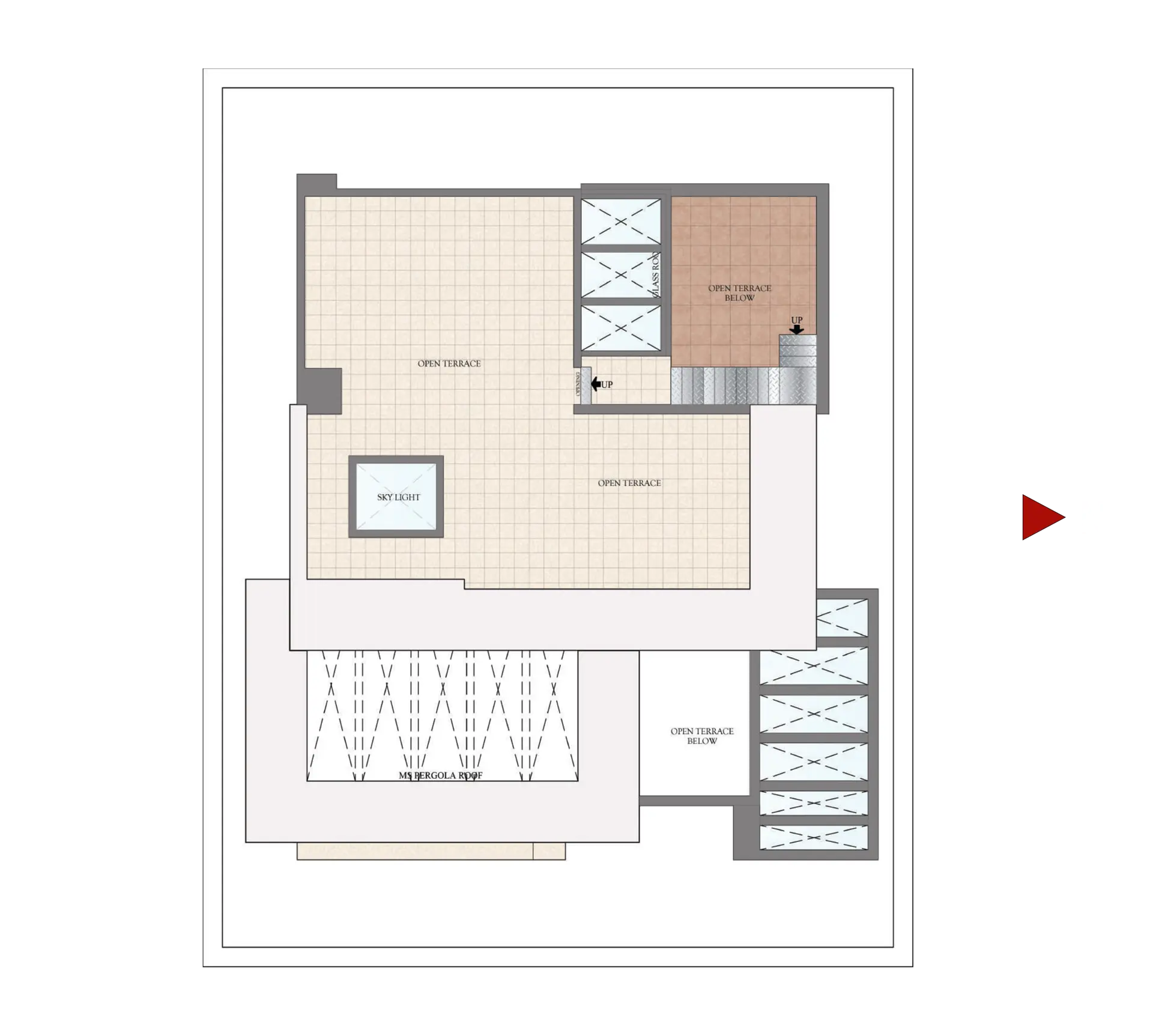 Type B East Facing roof floor plan