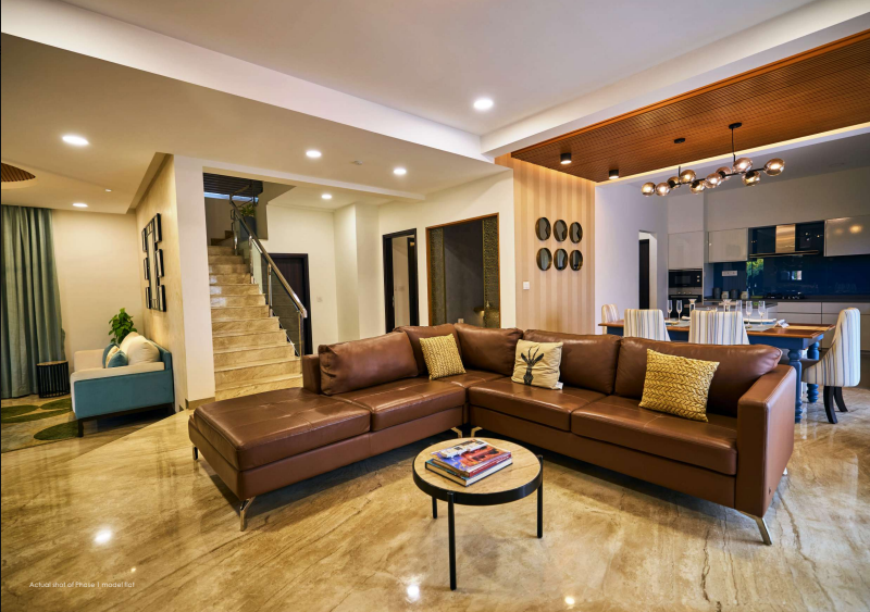 Luxury villa living and dining interior